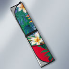 South Sydney Rabbitohs Auto Sun Shade Tropical Hibiscus Floral Pattern With Green And Red Accents