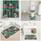 South Sydney Rabbitohs Bathroom Set Tropical Hibiscus Floral Pattern With Green And Red Accents
