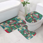 South Sydney Rabbitohs Bathroom Set Tropical Hibiscus Floral Pattern With Green And Red Accents