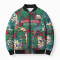 South Sydney Rabbitohs Bomber Puffer Jacket Tropical Hibiscus Floral Pattern With Green And Red Accents