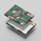 South Sydney Rabbitohs Canvas Wall Art Tropical Hibiscus Floral Pattern With Green And Red Accents