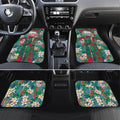 South Sydney Rabbitohs Car Mats Tropical Hibiscus Floral Pattern With Green And Red Accents
