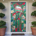 South Sydney Rabbitohs Door Cover Tropical Hibiscus Floral Pattern With Green And Red Accents