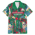 South Sydney Rabbitohs Hawaiian Shirt Tropical Hibiscus Floral Pattern With Green And Red Accents