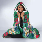 South Sydney Rabbitohs Hooded Blanket Tropical Hibiscus Floral Pattern With Green And Red Accents