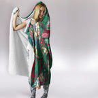 South Sydney Rabbitohs Hooded Blanket Tropical Hibiscus Floral Pattern With Green And Red Accents
