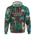 South Sydney Rabbitohs Hoodie Tropical Hibiscus Floral Pattern With Green And Red Accents