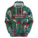 South Sydney Rabbitohs Hoodie Tropical Hibiscus Floral Pattern With Green And Red Accents
