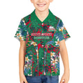 South Sydney Rabbitohs Kid Hawaiian Shirt Tropical Hibiscus Floral Pattern With Green And Red Accents