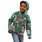 South Sydney Rabbitohs Kid Hoodie Tropical Hibiscus Floral Pattern With Green And Red Accents