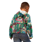 South Sydney Rabbitohs Kid Hoodie Tropical Hibiscus Floral Pattern With Green And Red Accents