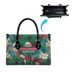 South Sydney Rabbitohs Leather Bag Tropical Hibiscus Floral Pattern With Green And Red Accents