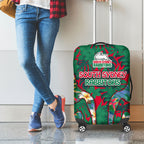 South Sydney Rabbitohs Luggage Cover Tropical Hibiscus Floral Pattern With Green And Red Accents