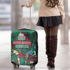 South Sydney Rabbitohs Luggage Cover Tropical Hibiscus Floral Pattern With Green And Red Accents