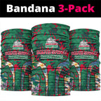 South Sydney Rabbitohs Neck Gaiter Tropical Hibiscus Floral Pattern With Green And Red Accents