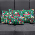 South Sydney Rabbitohs Pillow Cover Tropical Hibiscus Floral Pattern With Green And Red Accents