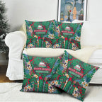 South Sydney Rabbitohs Pillow Cover Tropical Hibiscus Floral Pattern With Green And Red Accents