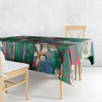 South Sydney Rabbitohs Tablecloth Tropical Hibiscus Floral Pattern With Green And Red Accents