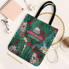 South Sydney Rabbitohs Tote Bag Tropical Hibiscus Floral Pattern With Green And Red Accents