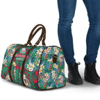 South Sydney Rabbitohs Travel Bag Tropical Hibiscus Floral Pattern With Green And Red Accents