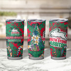 South Sydney Rabbitohs Tumbler Cup Tropical Hibiscus Floral Pattern With Green And Red Accents