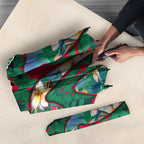 South Sydney Rabbitohs Umbrella Tropical Hibiscus Floral Pattern With Green And Red Accents