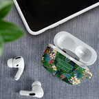 Canberra Raiders AirPods Case Tropical Hibiscus Floral Pattern With Green And Navy Accents