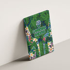 Canberra Raiders Canvas Wall Art Tropical Hibiscus Floral Pattern With Green And Navy Accents