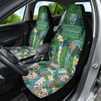 Canberra Raiders Car Seat Cover Tropical Hibiscus Floral Pattern With Green And Navy Accents