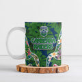 Canberra Raiders Ceramic Mug Tropical Hibiscus Floral Pattern With Green And Navy Accents