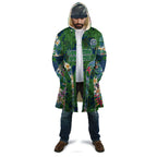 Canberra Raiders Cloak Tropical Hibiscus Floral Pattern With Green And Navy Accents