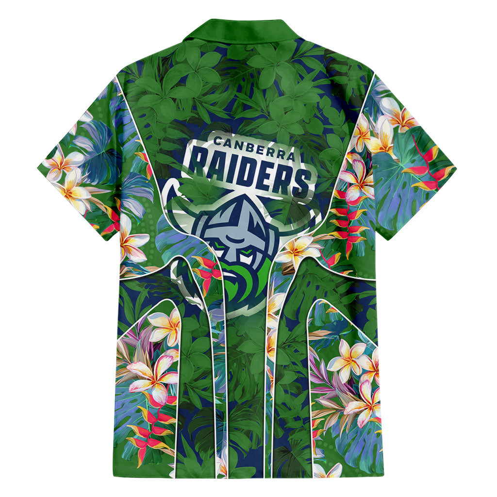Canberra Raiders Family Matching Summer Maxi Dress and Hawaiian Shirt Tropical Hibiscus Floral Pattern With Green And Navy Accents