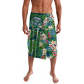 Canberra Raiders Lavalava Tropical Hibiscus Floral Pattern With Green And Navy Accents