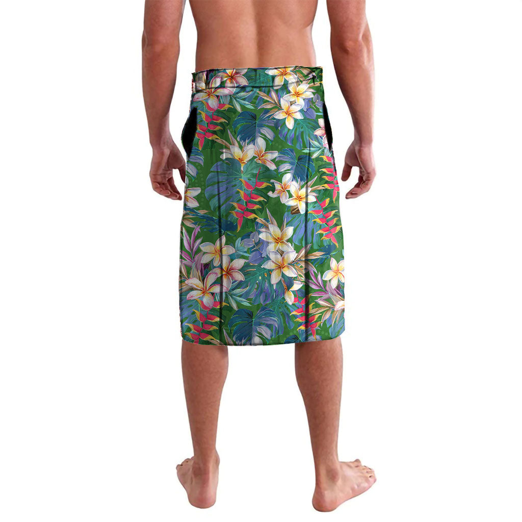 Canberra Raiders Lavalava Tropical Hibiscus Floral Pattern With Green And Navy Accents