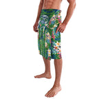 Canberra Raiders Lavalava Tropical Hibiscus Floral Pattern With Green And Navy Accents