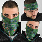 Canberra Raiders Neck Gaiter Tropical Hibiscus Floral Pattern With Green And Navy Accents