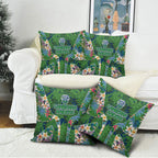 Canberra Raiders Pillow Cover Tropical Hibiscus Floral Pattern With Green And Navy Accents