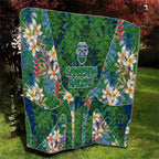 Canberra Raiders Quilt Tropical Hibiscus Floral Pattern With Green And Navy Accents