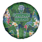 Canberra Raiders Spare Tire Cover Tropical Hibiscus Floral Pattern With Green And Navy Accents