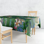 Canberra Raiders Tablecloth Tropical Hibiscus Floral Pattern With Green And Navy Accents