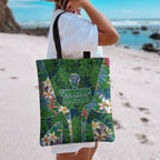 Canberra Raiders Tote Bag Tropical Hibiscus Floral Pattern With Green And Navy Accents