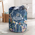 Canterbury-Bankstown Bulldogs Laundry Basket Tropical Hibiscus Floral Pattern With Blue And White Accents
