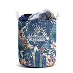 Canterbury-Bankstown Bulldogs Laundry Basket Tropical Hibiscus Floral Pattern With Blue And White Accents