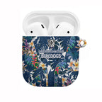 Canterbury-Bankstown Bulldogs AirPods Case Tropical Hibiscus Floral Pattern With Blue And White Accents