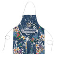 Canterbury-Bankstown Bulldogs Apron Tropical Hibiscus Floral Pattern With Blue And White Accents