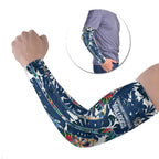 Canterbury-Bankstown Bulldogs Arm Sleeves Tropical Hibiscus Floral Pattern With Blue And White Accents