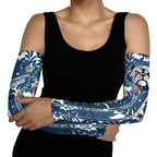 Canterbury-Bankstown Bulldogs Arm Sleeves Tropical Hibiscus Floral Pattern With Blue And White Accents