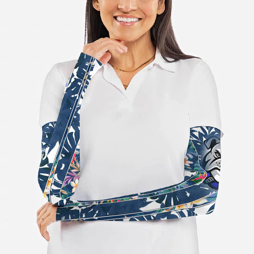 Canterbury-Bankstown Bulldogs Arm Sleeves Tropical Hibiscus Floral Pattern With Blue And White Accents