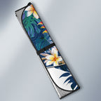 Canterbury-Bankstown Bulldogs Auto Sun Shade Tropical Hibiscus Floral Pattern With Blue And White Accents