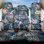 Canterbury-Bankstown Bulldogs Back Car Seat Cover Tropical Hibiscus Floral Pattern With Blue And White Accents